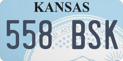 KS license plate 558BSK