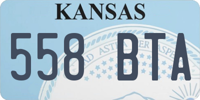 KS license plate 558BTA