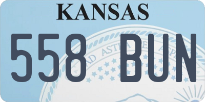 KS license plate 558BUN