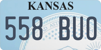KS license plate 558BUO