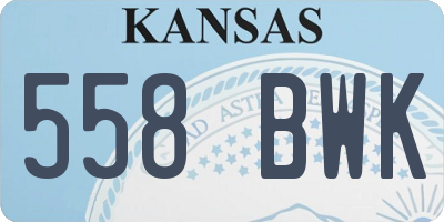 KS license plate 558BWK