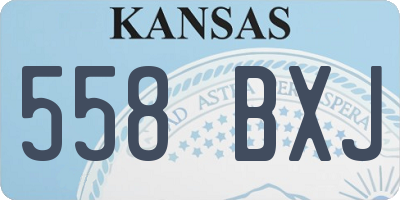 KS license plate 558BXJ