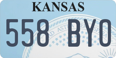 KS license plate 558BYO