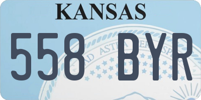 KS license plate 558BYR