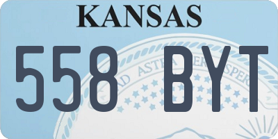 KS license plate 558BYT