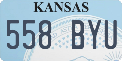 KS license plate 558BYU