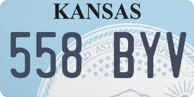 KS license plate 558BYV