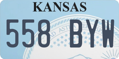 KS license plate 558BYW