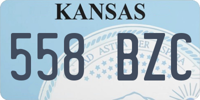 KS license plate 558BZC
