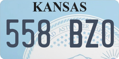 KS license plate 558BZO