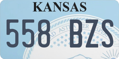 KS license plate 558BZS