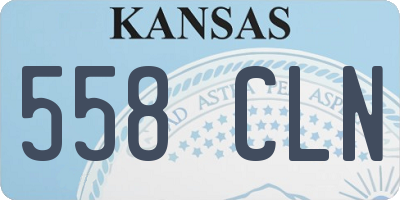 KS license plate 558CLN