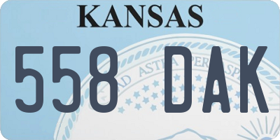 KS license plate 558DAK
