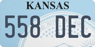 KS license plate 558DEC