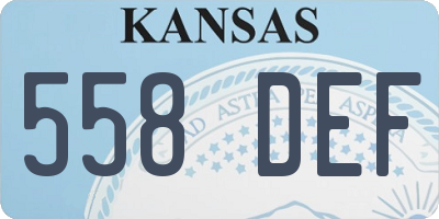 KS license plate 558DEF