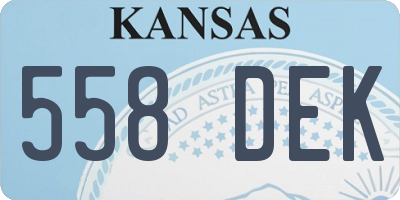 KS license plate 558DEK