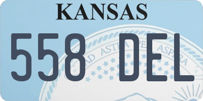 KS license plate 558DEL