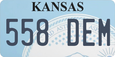 KS license plate 558DEM