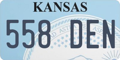 KS license plate 558DEN