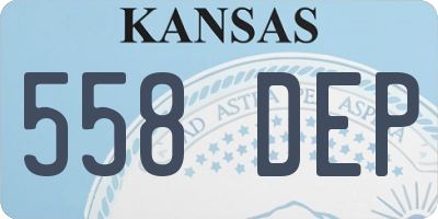 KS license plate 558DEP