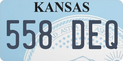 KS license plate 558DEQ