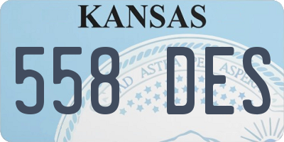 KS license plate 558DES