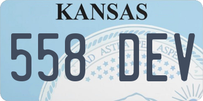 KS license plate 558DEV