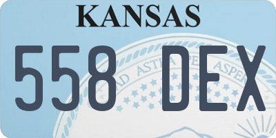 KS license plate 558DEX