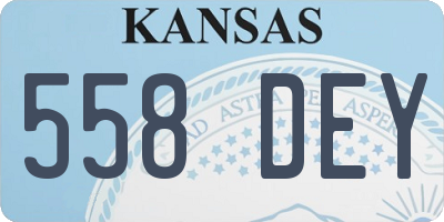 KS license plate 558DEY