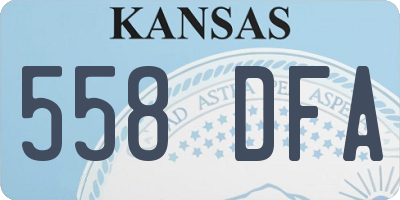 KS license plate 558DFA