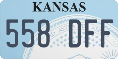 KS license plate 558DFF