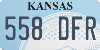 KS license plate 558DFR