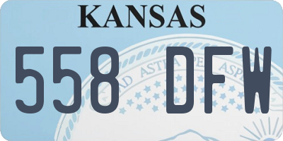 KS license plate 558DFW
