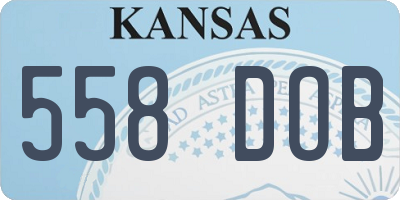 KS license plate 558DOB