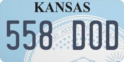 KS license plate 558DOD