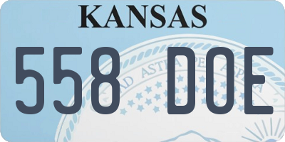 KS license plate 558DOE