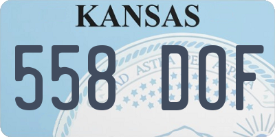 KS license plate 558DOF