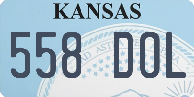 KS license plate 558DOL