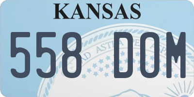 KS license plate 558DOM