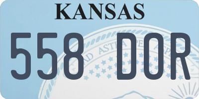 KS license plate 558DOR