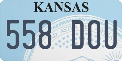 KS license plate 558DOU