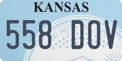 KS license plate 558DOV