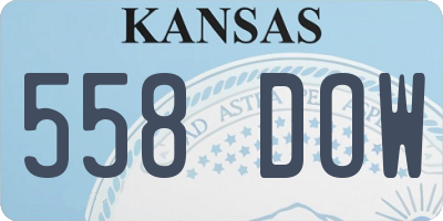 KS license plate 558DOW