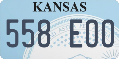 KS license plate 558EOO