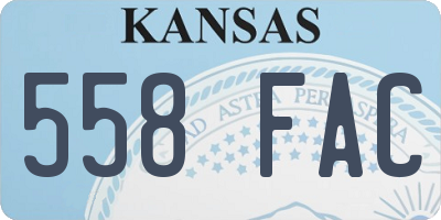 KS license plate 558FAC