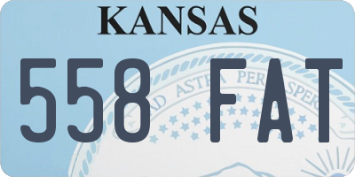 KS license plate 558FAT