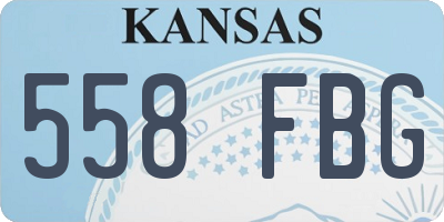 KS license plate 558FBG