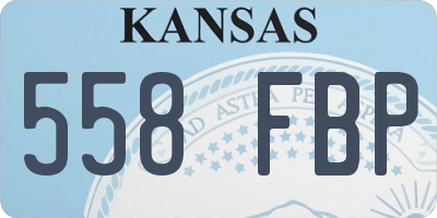 KS license plate 558FBP