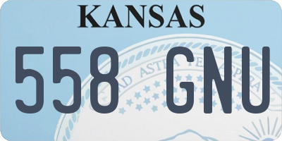 KS license plate 558GNU