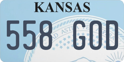 KS license plate 558GOD